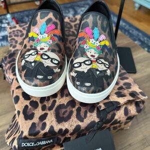 Dolce and Gabbana #dgfamily CK0028 Cheetah Leather Vans w/ Box and Dust Bag